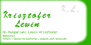 krisztofer lewin business card